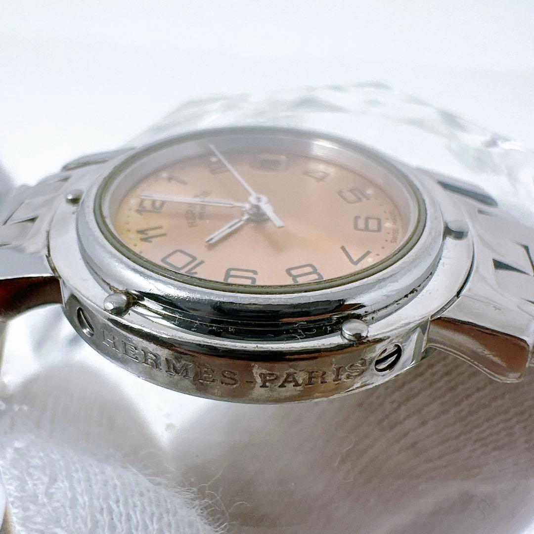 稼働 エルメス Hermes 腕時計 クリッパーピンク文字盤 CL4.210