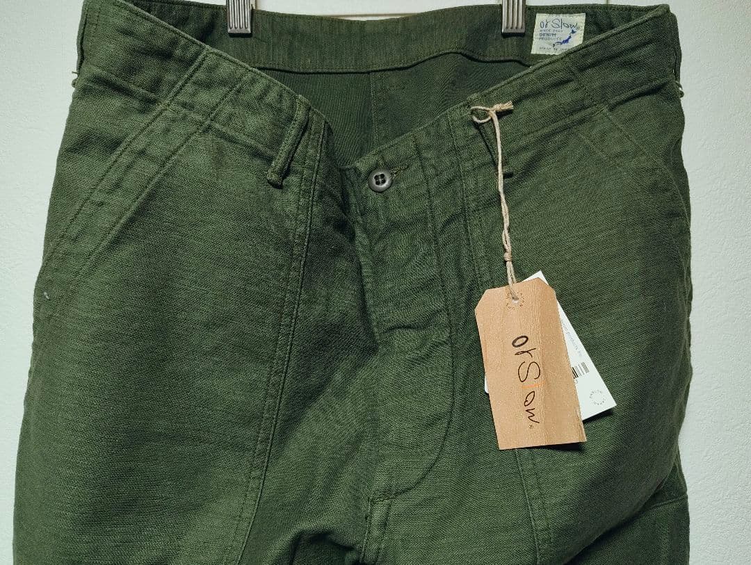 新品同様 オアスロウ US ARMY ファティーグパンツ ベイカーパンツ L