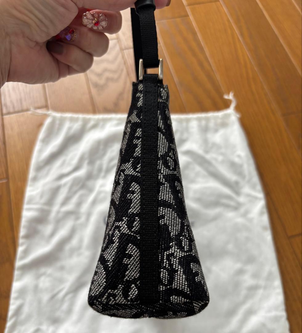 ビンテージ　ディオール トロッター柄黒ショルダーバッグ　ガリアーノ期