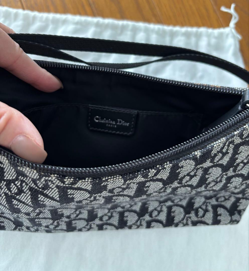 ビンテージ　ディオール トロッター柄黒ショルダーバッグ　ガリアーノ期