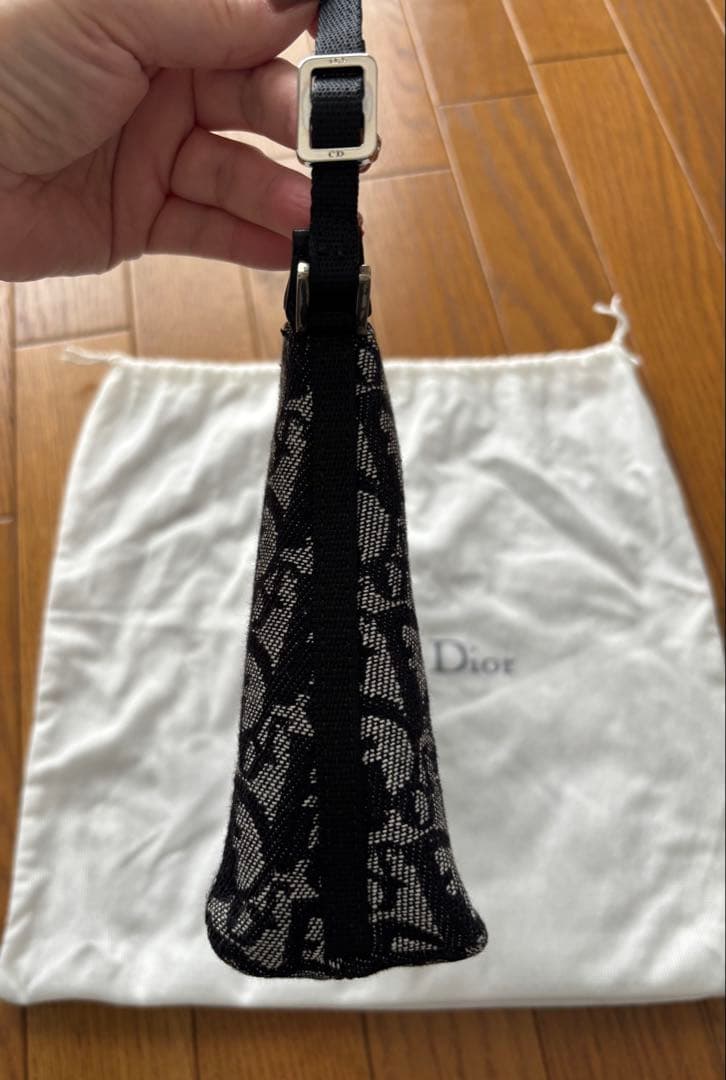 ビンテージ　ディオール トロッター柄黒ショルダーバッグ　ガリアーノ期