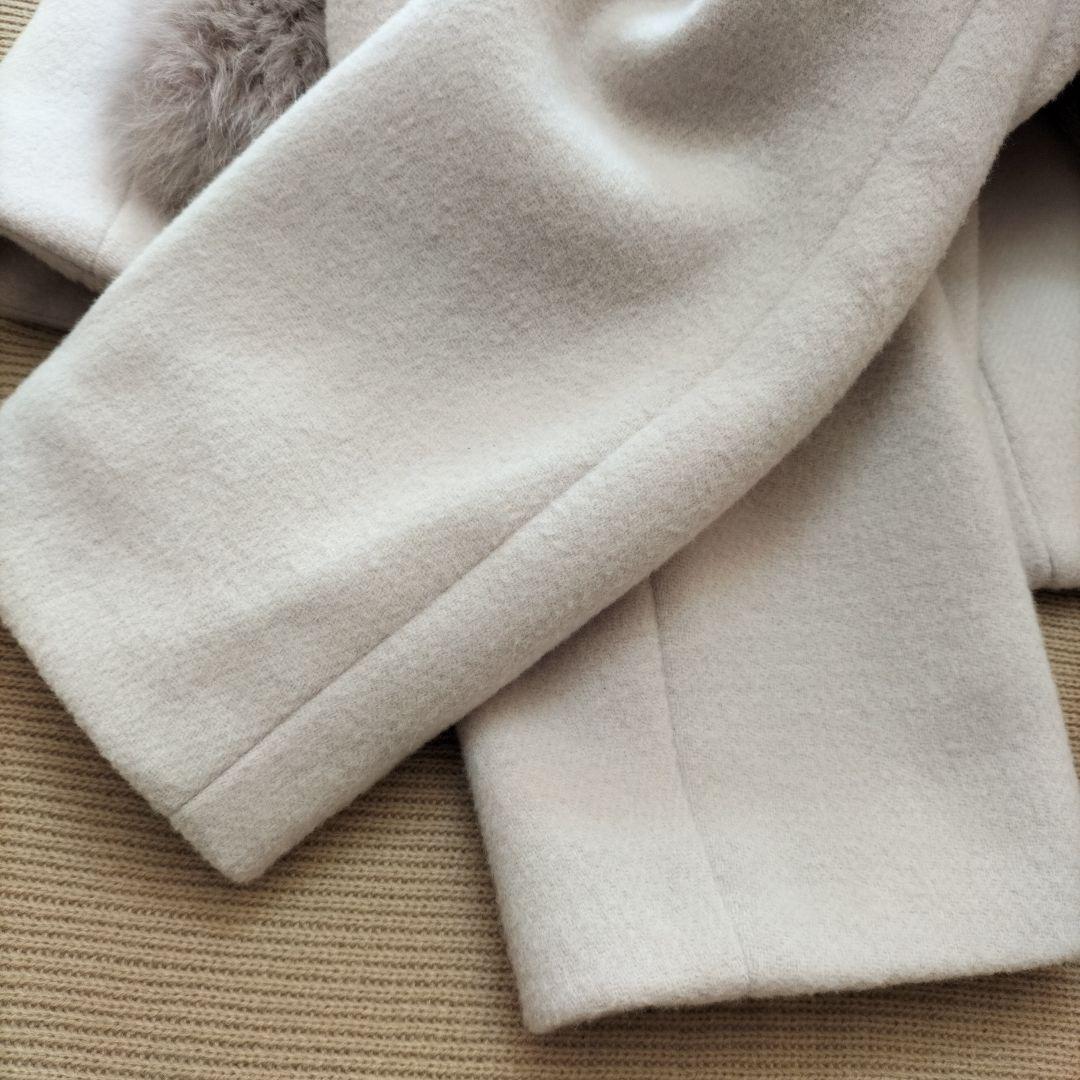 美品♡アプワイザーリッシェ　2WAY ファーノーカラーコート　ピンクベージュ S