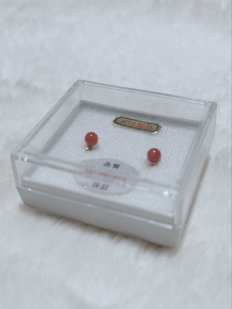 赤珊瑚　ピアス　K18 本珊瑚　18金