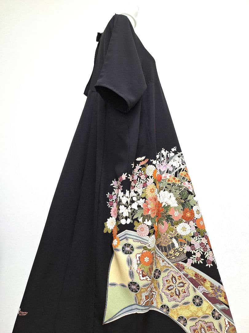 着物リメイクワンピース3695