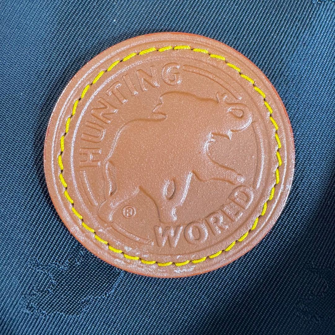 【美品】ハンティングワールド　ミニボストンバッグ　レザー　ナイロン　ロゴ　黒