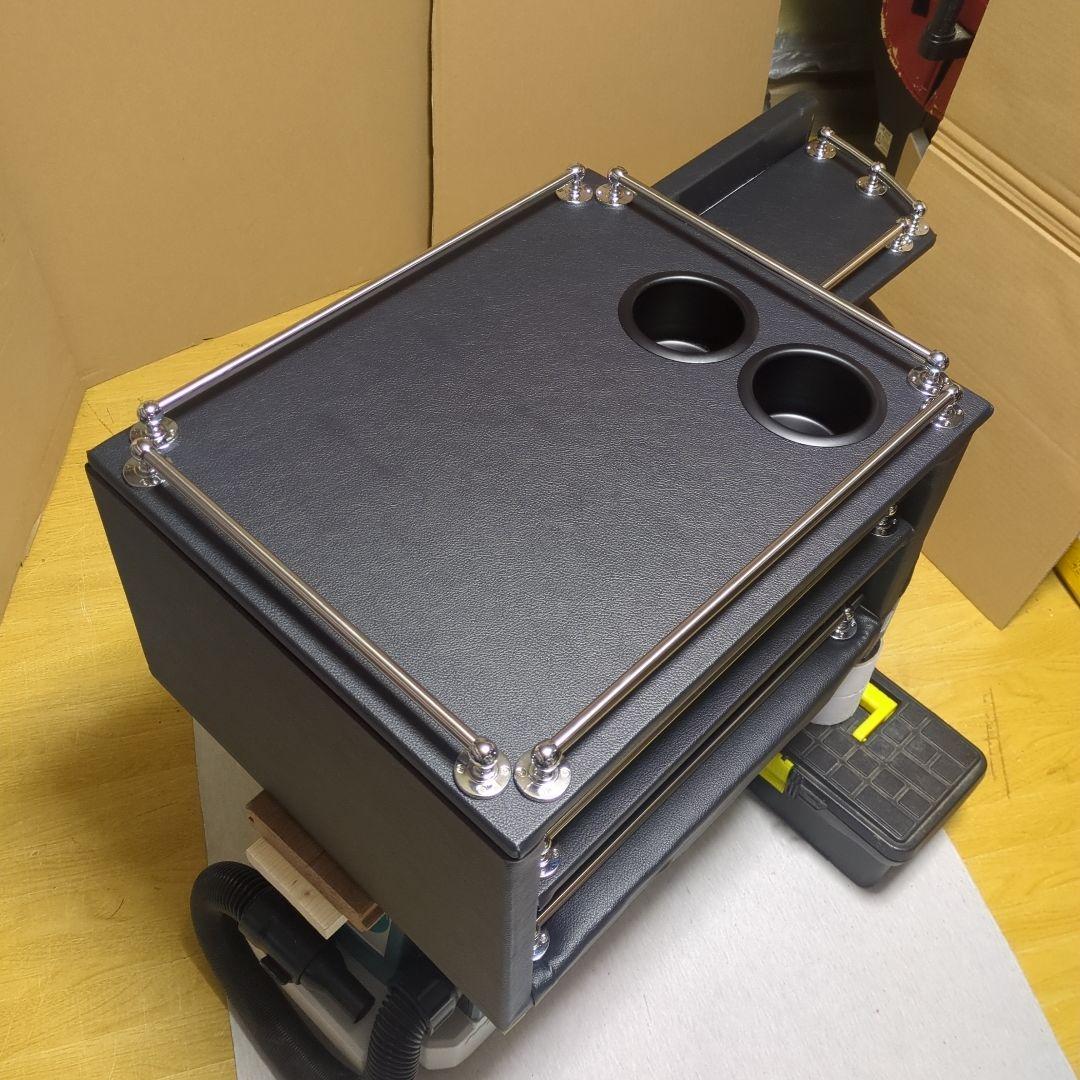 【ヤマ】コンソールBOX棚2点セット【ブラックレザー】