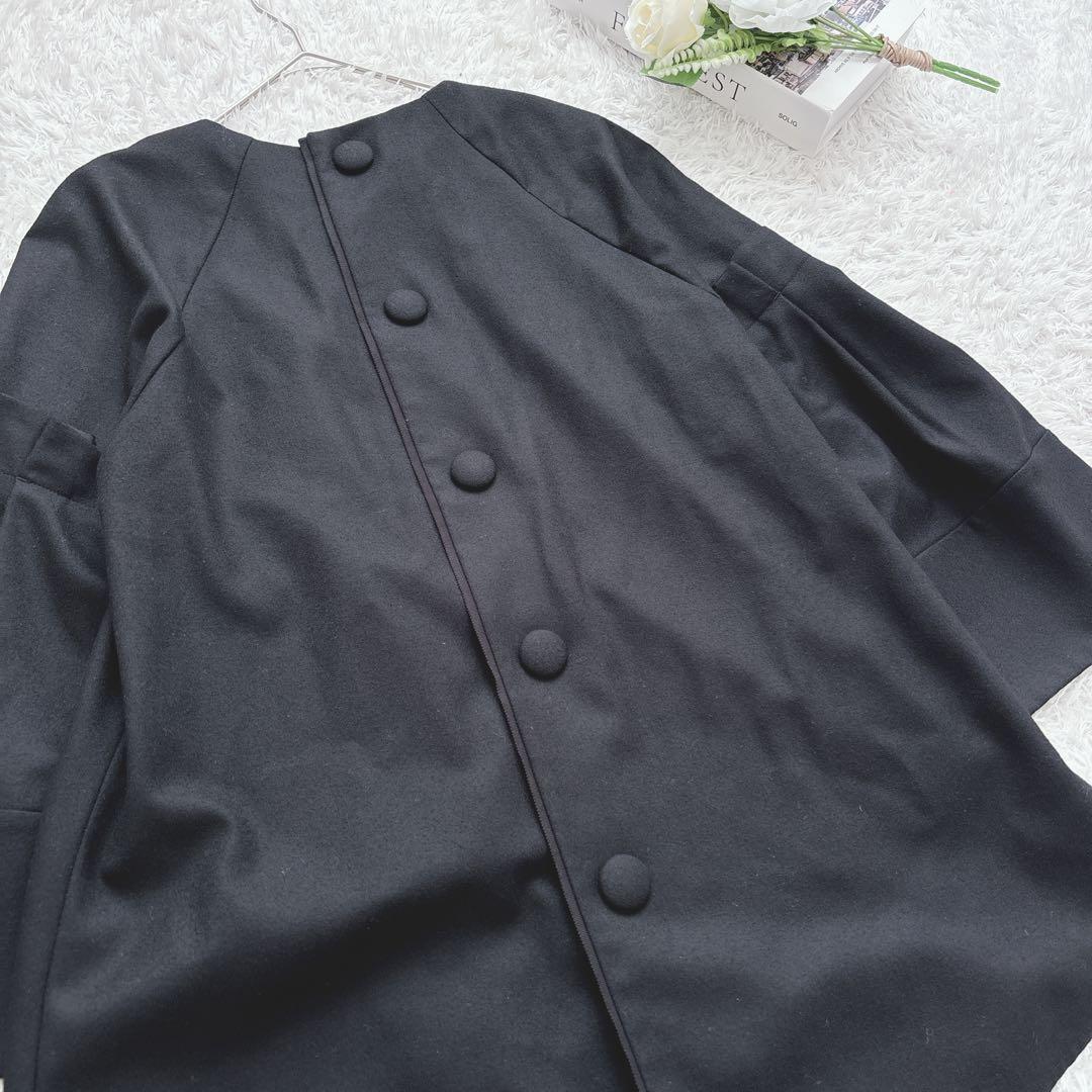 ADORE スーパー100 ストレッチサキソニーラグランフレアーブラウス