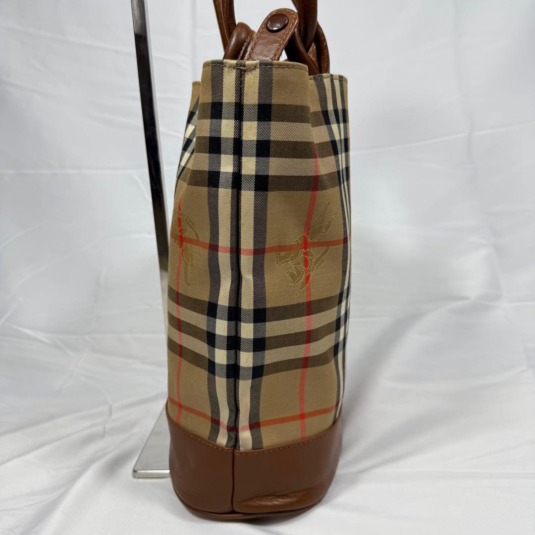 【美品】バーバリー　シャドーホース　ノバチェック　ワンショルダー　月桂冠　レザー