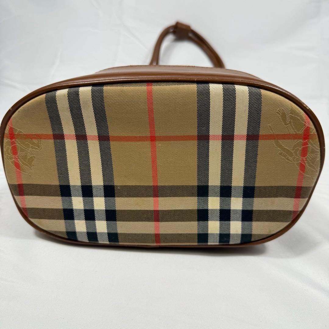 【美品】バーバリー　シャドーホース　ノバチェック　ワンショルダー　月桂冠　レザー