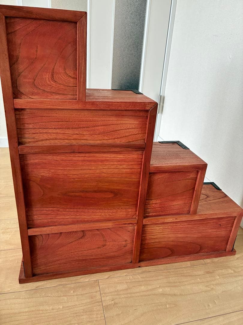 昭和レトロ　階段桐タンス　飾り棚　古民家　当時物