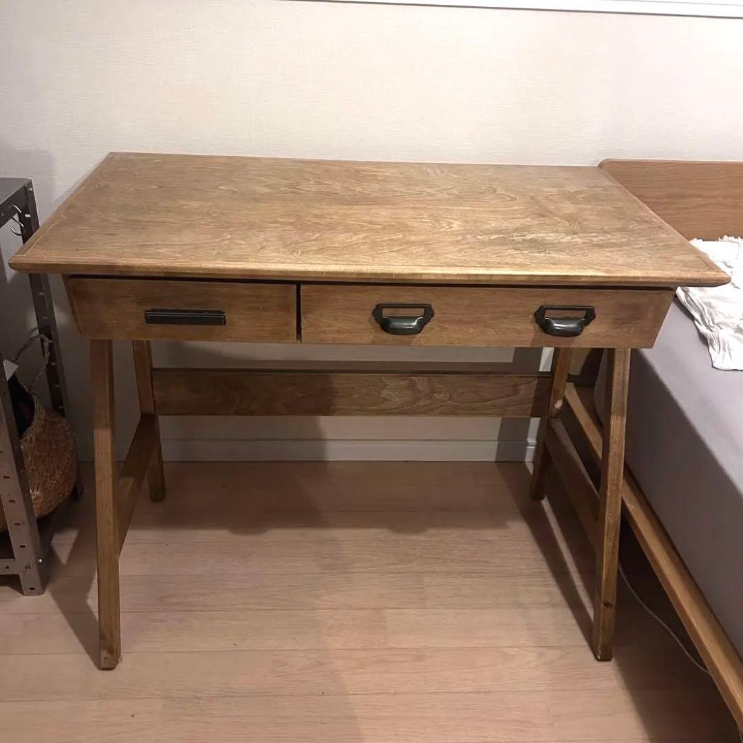 関家具 nora project コットン デスク 幅90cm 引出付 天然木