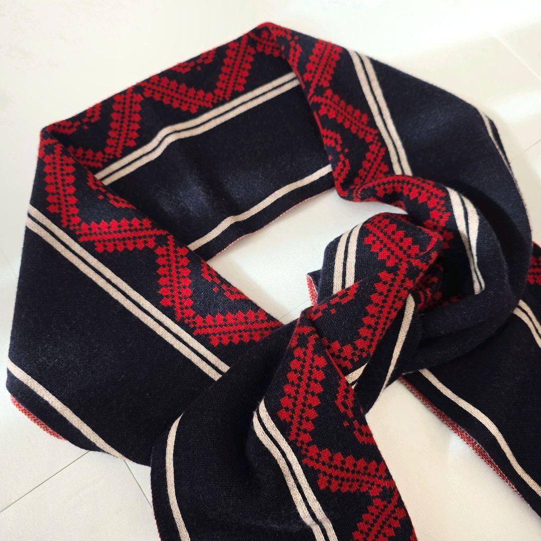 ドリスヴァンノッテン マフラー ネイティブ 柄 ウール100％