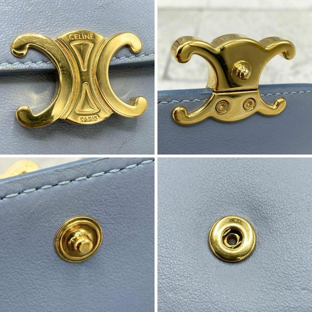 セリーヌ トリオンフ スモールフラップウォレット　シャイニーカーフスキン　財布