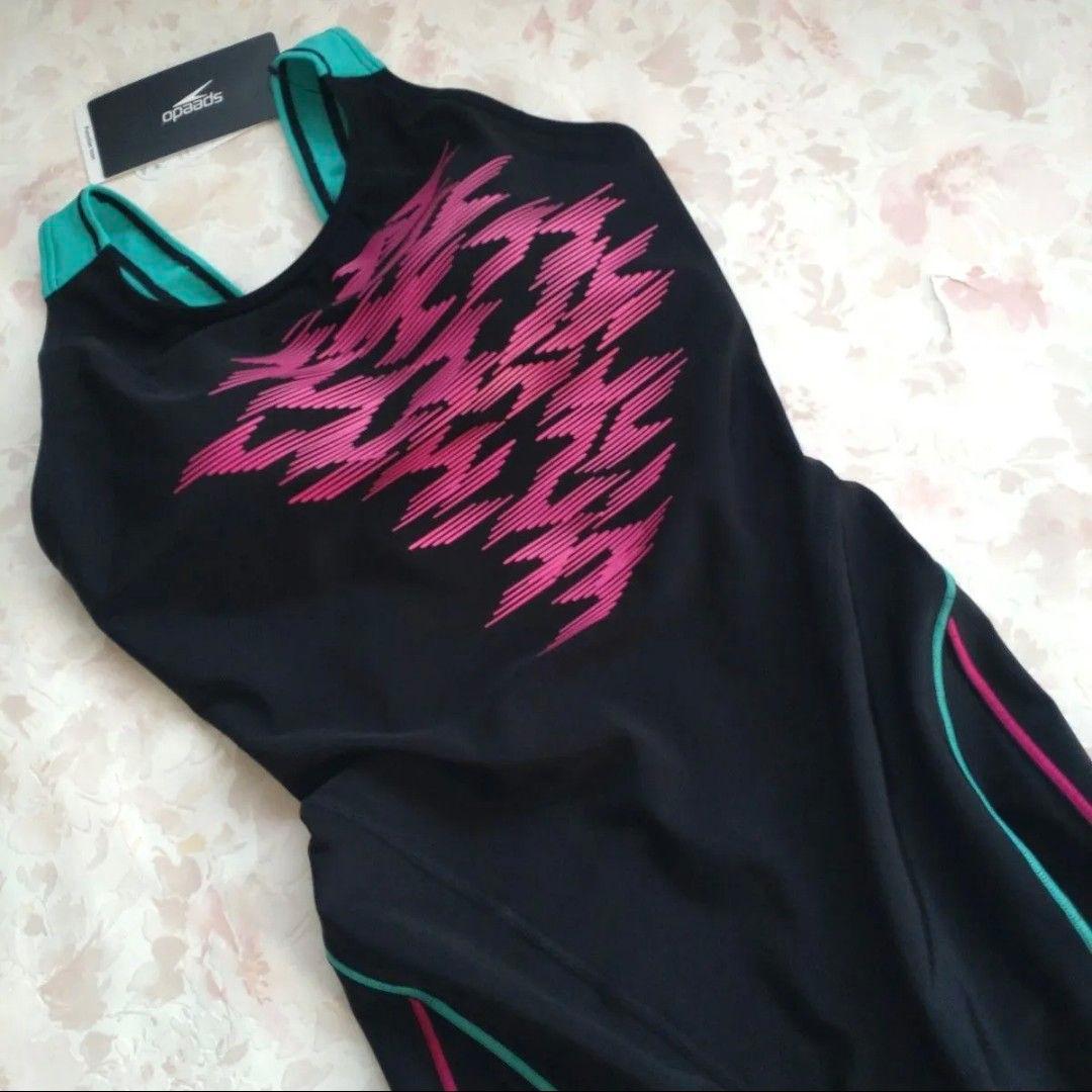 O 新品 speedo 練習水着 UltraStrech パッド付 撥水