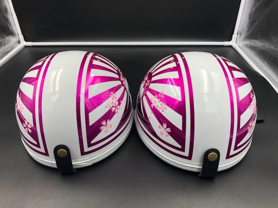 コルク半　カスタム　富士日章　三つボタン　ホワイトピンク　ラメ　桜　セット