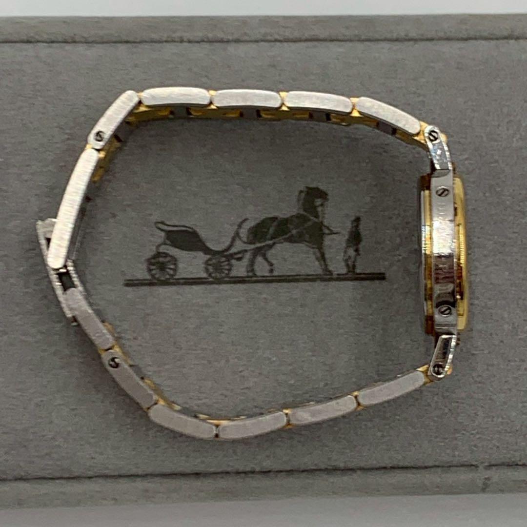 美品 エルメス クリッパー コンビ 白文字盤 デイト 腕時計 ラウンドフェイス