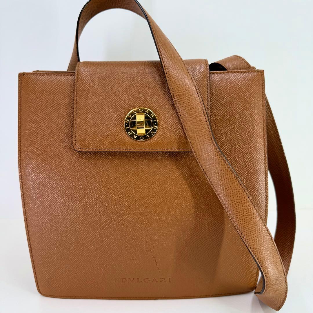 ブルガリ　BVLGARI レザー　ショルダーバッグ　ブラウン　225