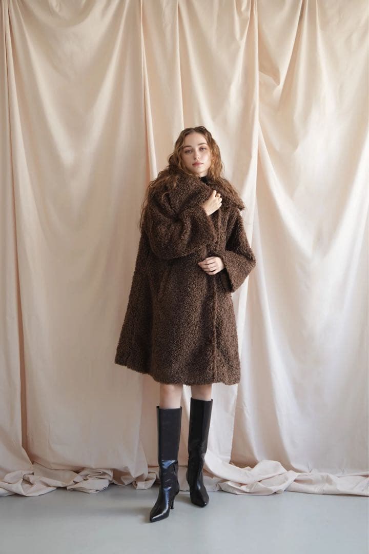 ジャケット・アウター Acka layered collar boa coat