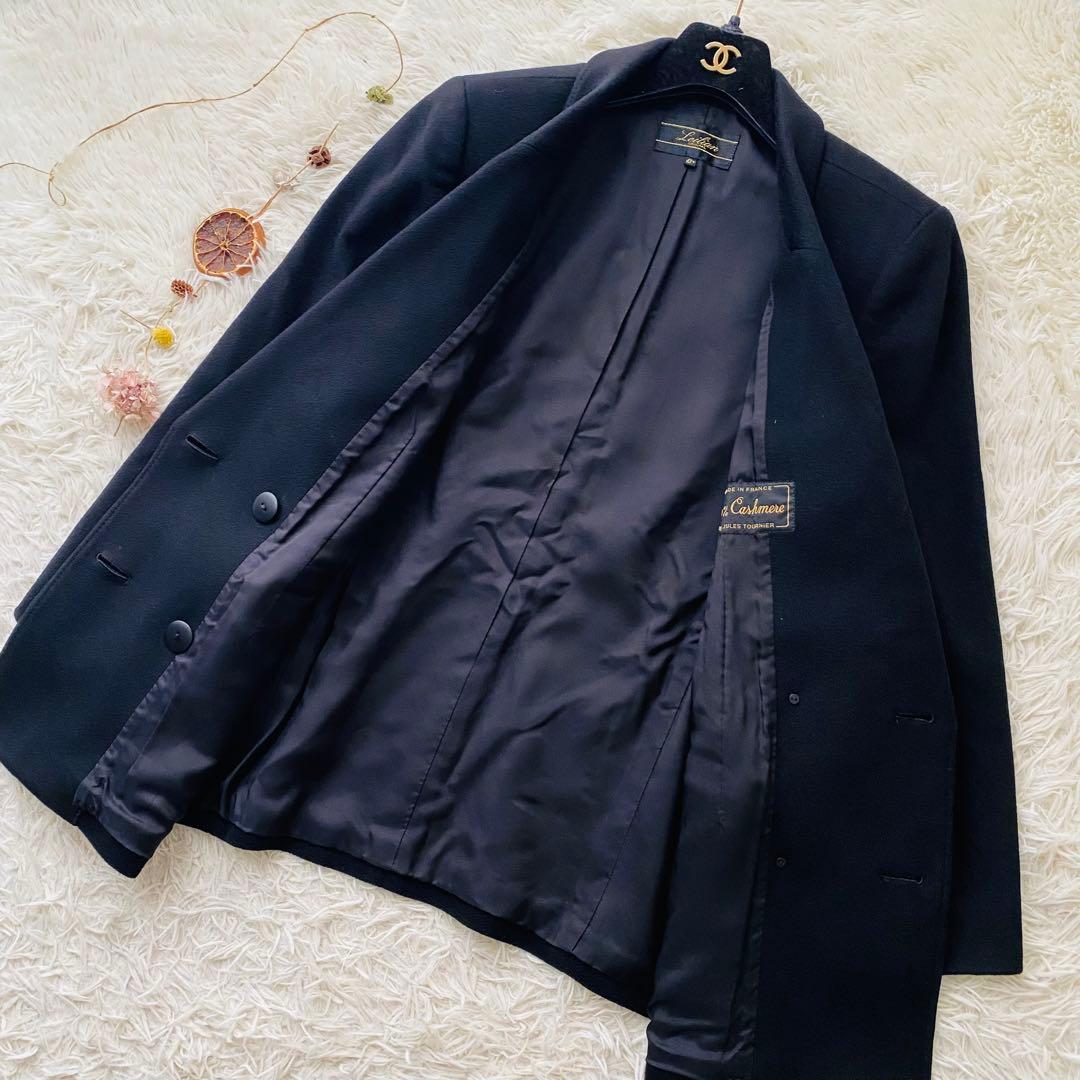 極美品 レリアン カシミヤ100％ ダブル ジャケット 大きいサイズ 日本製 黒