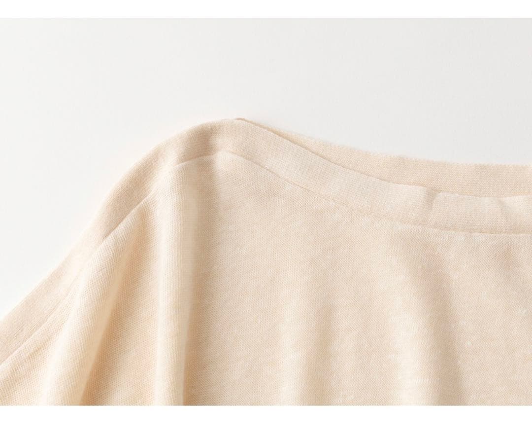 【新品】pristine リネンコットン 切替ポンチョ オーガニックコットン