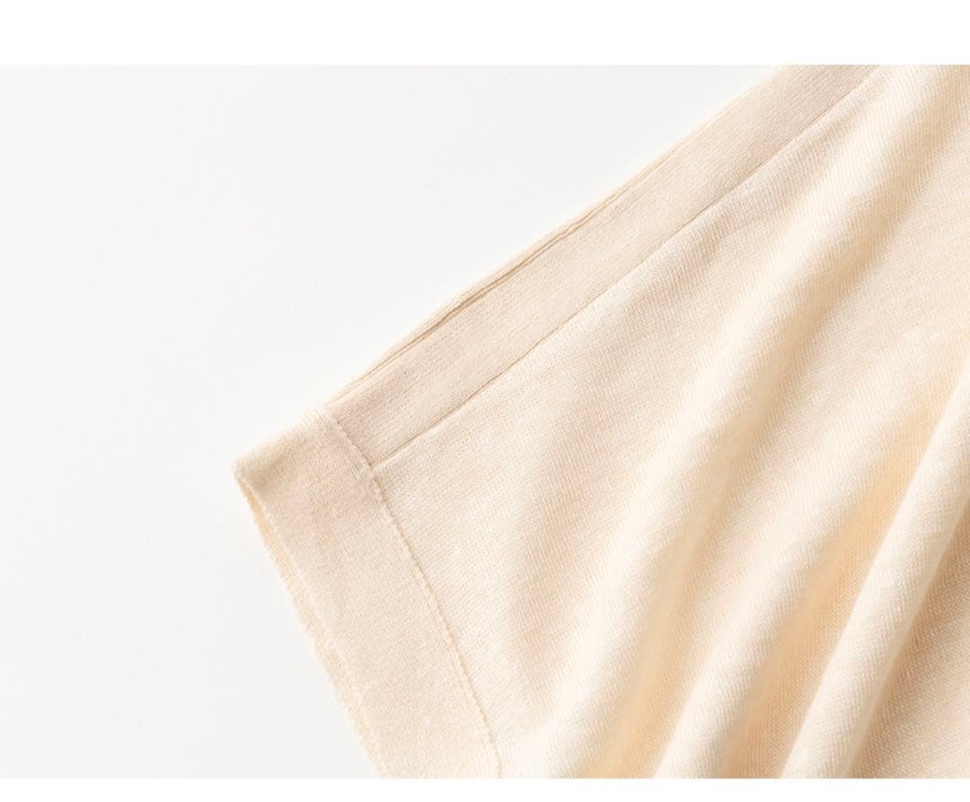 【新品】pristine リネンコットン 切替ポンチョ オーガニックコットン