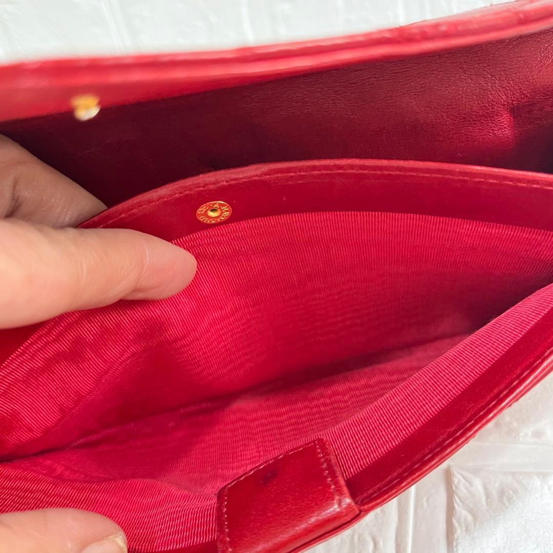 CHANEL ビコローレ　長財布　ダブルステッチ　レッド　ココマーク　レッド