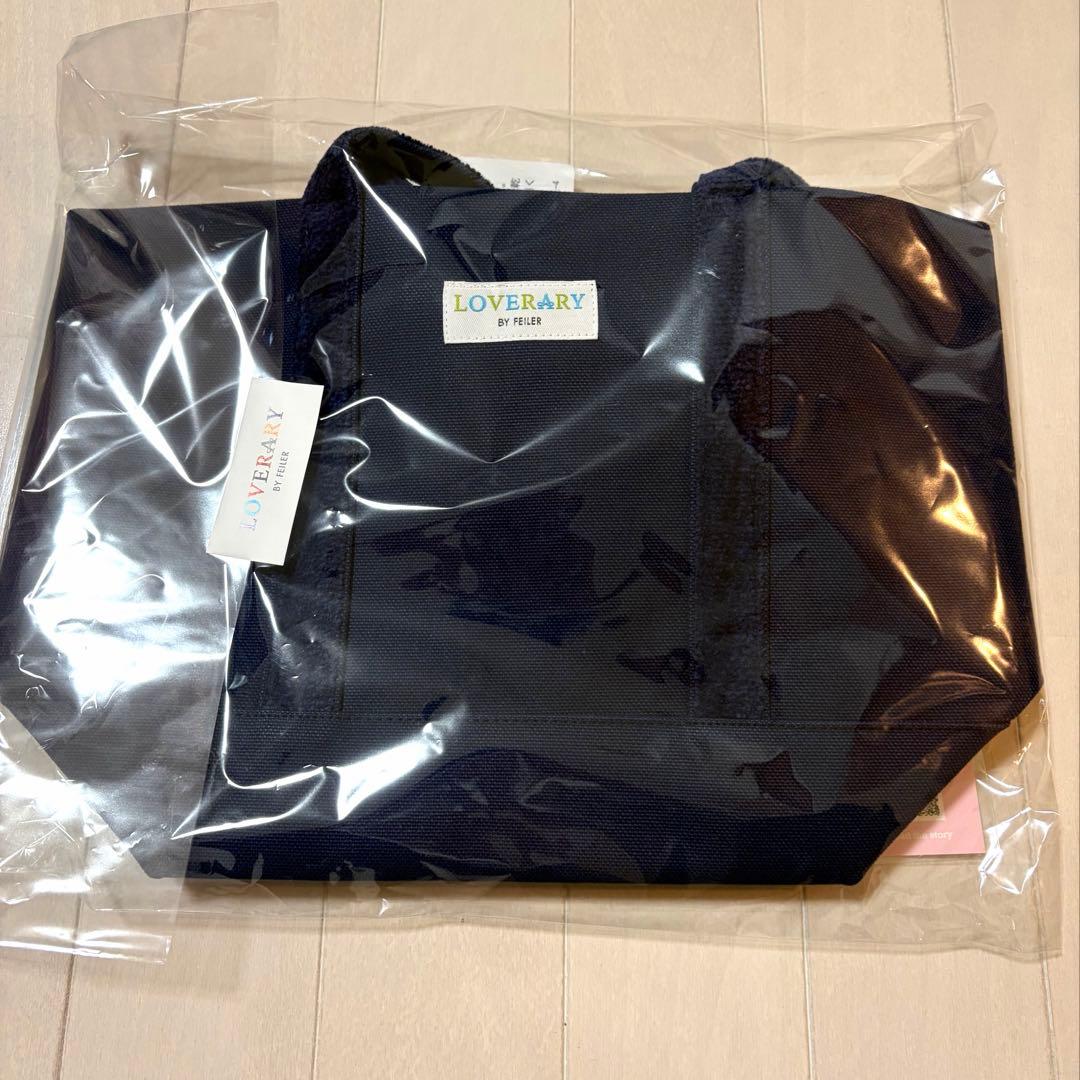 ラブラリーバイフェイラー　オールドテディ　ワッペントートバッグ　ネイビー