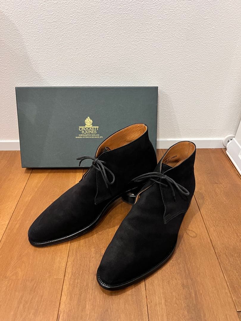 CROCKETT&JONES チャッカブーツ　UK6.5E 黒　別注