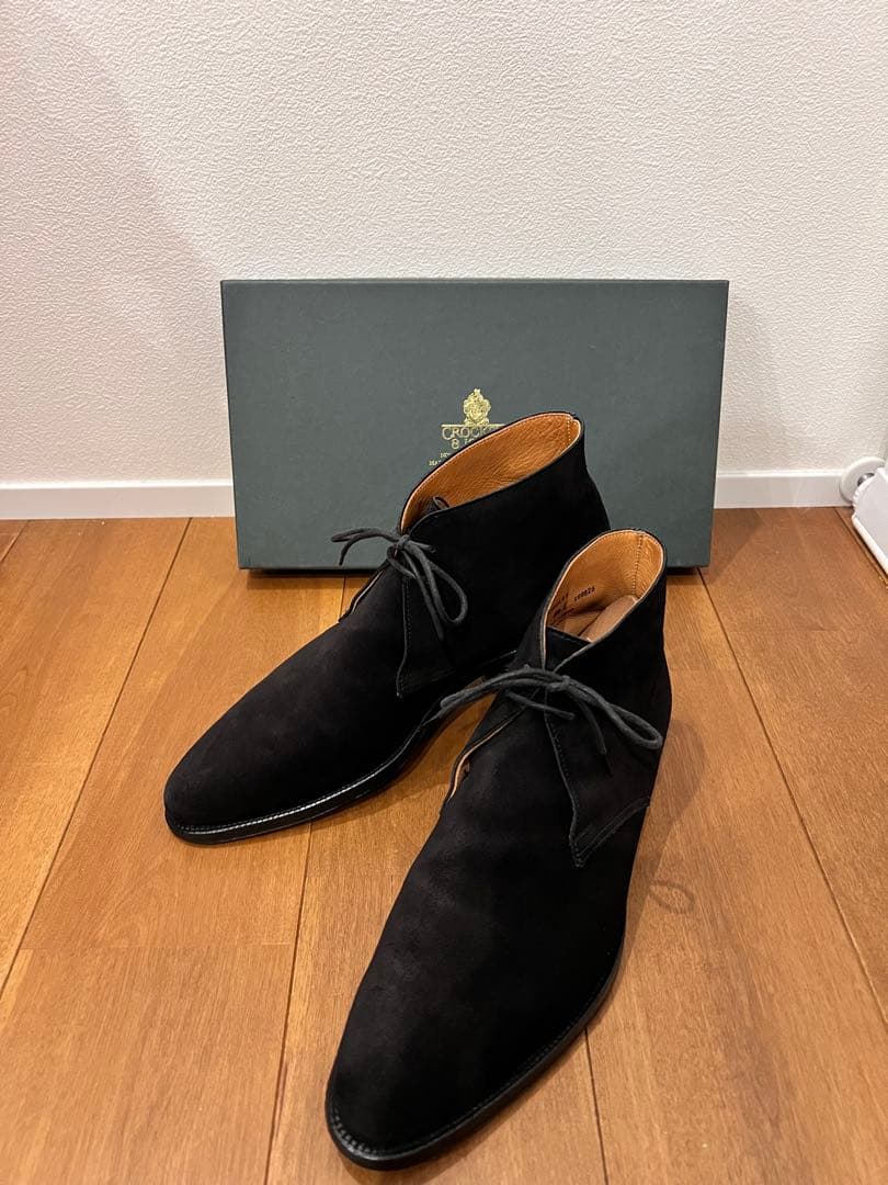 CROCKETT&JONES チャッカブーツ　UK6.5E 黒　別注