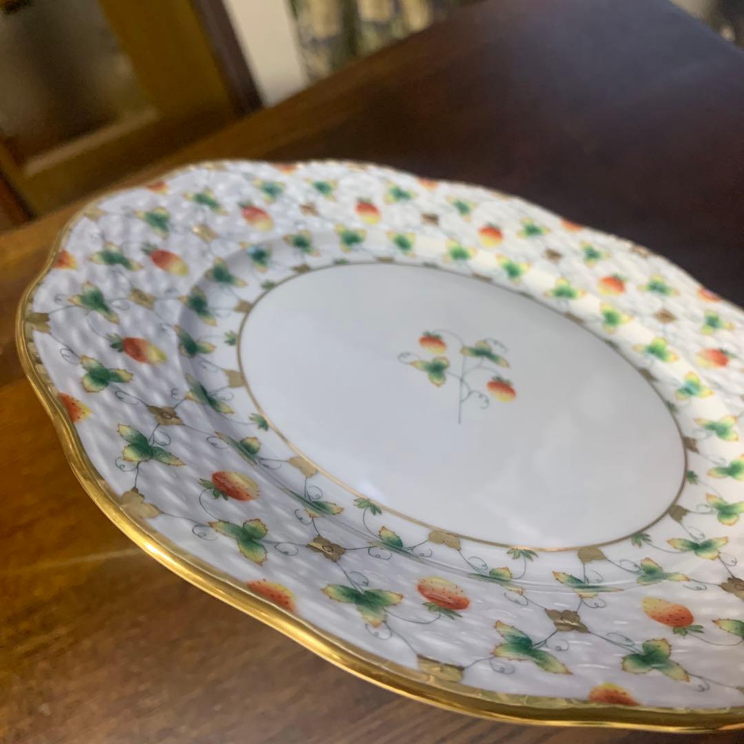 ヘレンドマスターペインターサイン入り①ストロベリーコンポジション19cmプレート