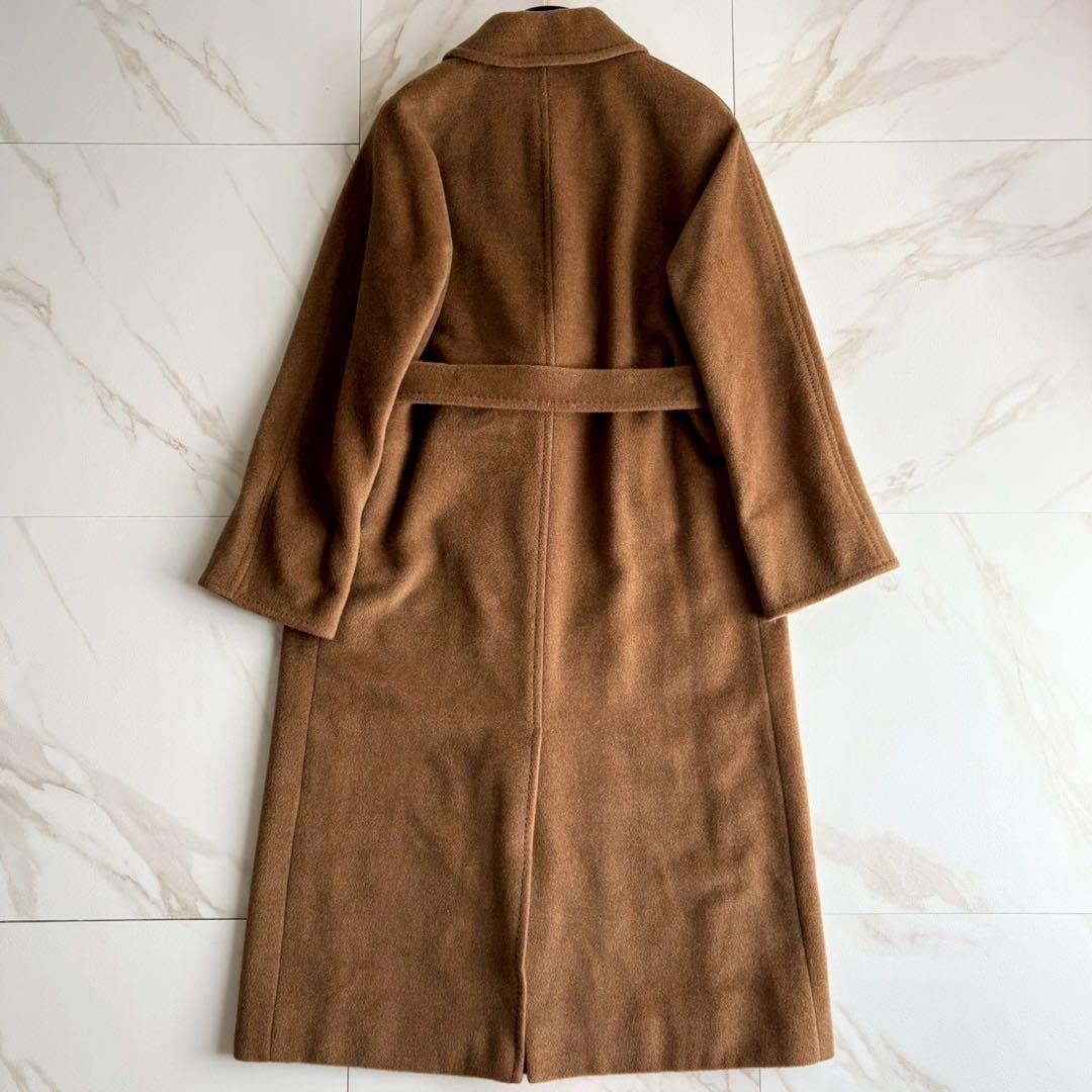 人気◆バーバリーロンドン カシミヤ混 シャドーチェック ベルト付 ロングコート