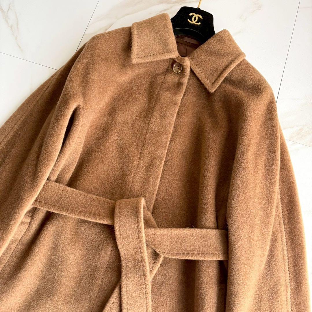 人気◆バーバリーロンドン カシミヤ混 シャドーチェック ベルト付 ロングコート