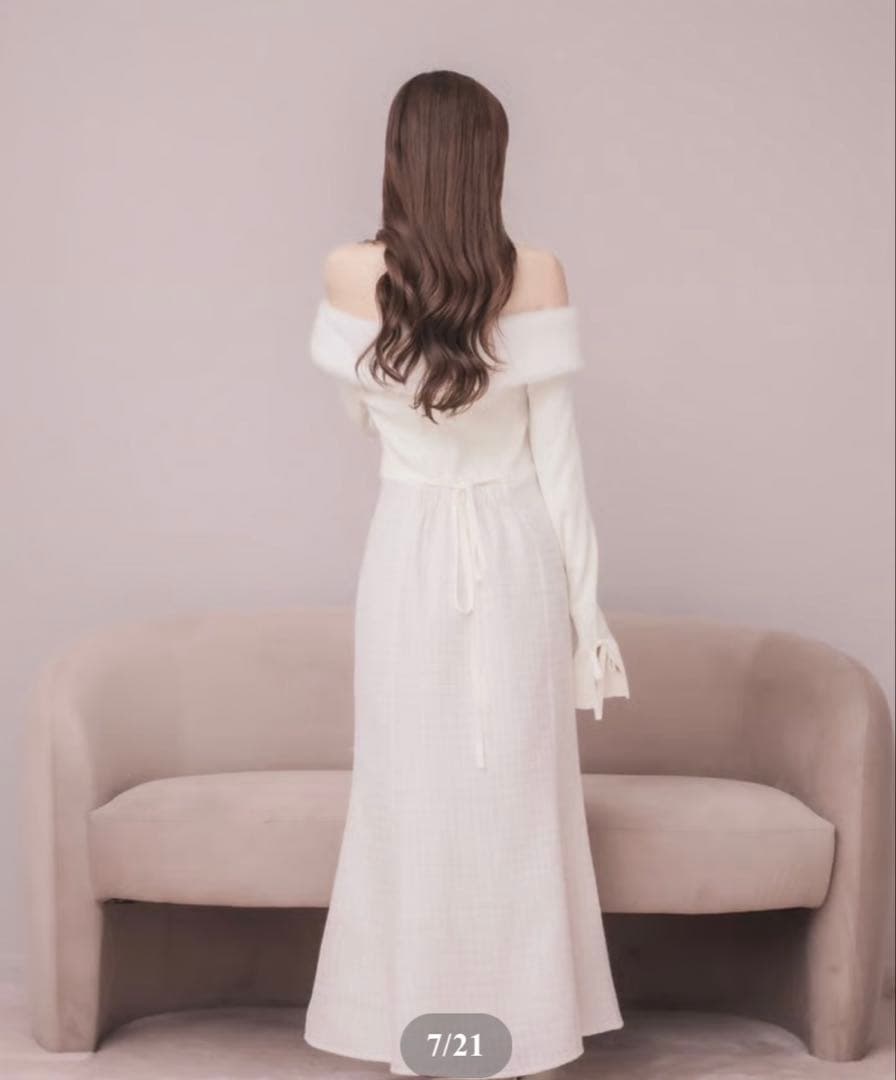 DOLCELICHE FURオフショルドッキングワンピース　ピンク