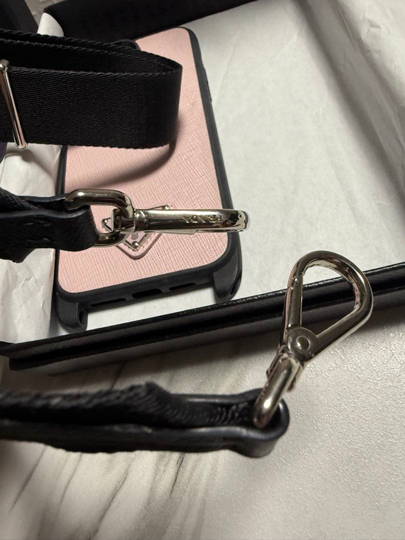 PRADA スマホケース ピンク スマホショルダー 14プロマックス