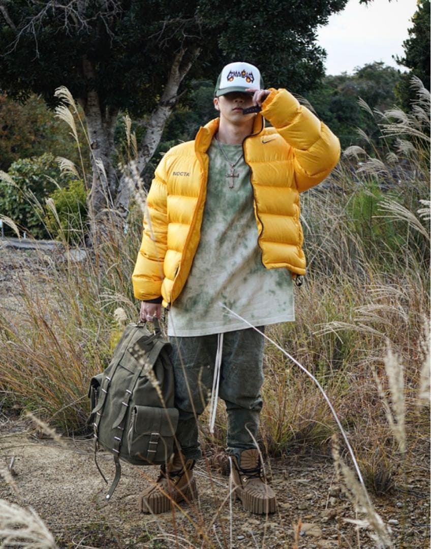 ビンテージコットン　キャンバス生地　グレー・オリーブ リュック　バックパック