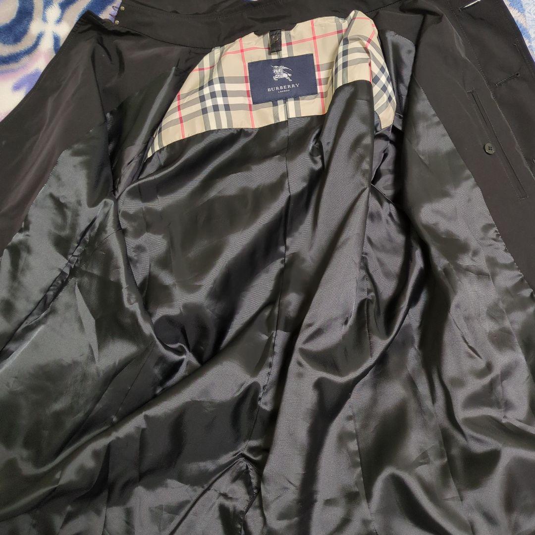 Burberry ステンカラーコート ブラック　美品　L 男女兼用　シンプル