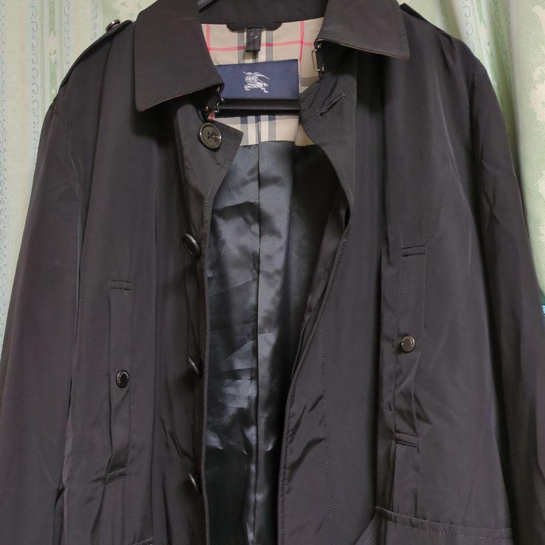 Burberry ステンカラーコート ブラック　美品　L 男女兼用　シンプル