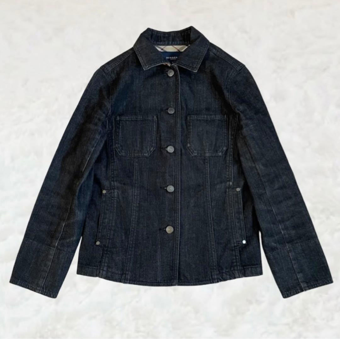 【美品】BURBERRY ノバチェック ブラック デニム ジャケット Gジャン