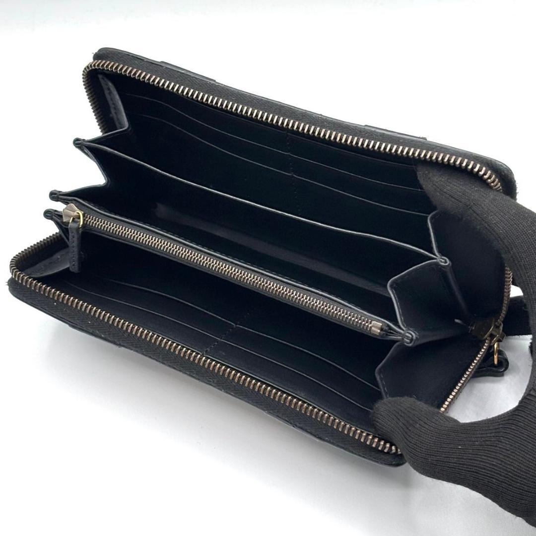 入手困難品 希少 グッチ 長財布 ラウンドファスナー ジップ GG柄 パイソン