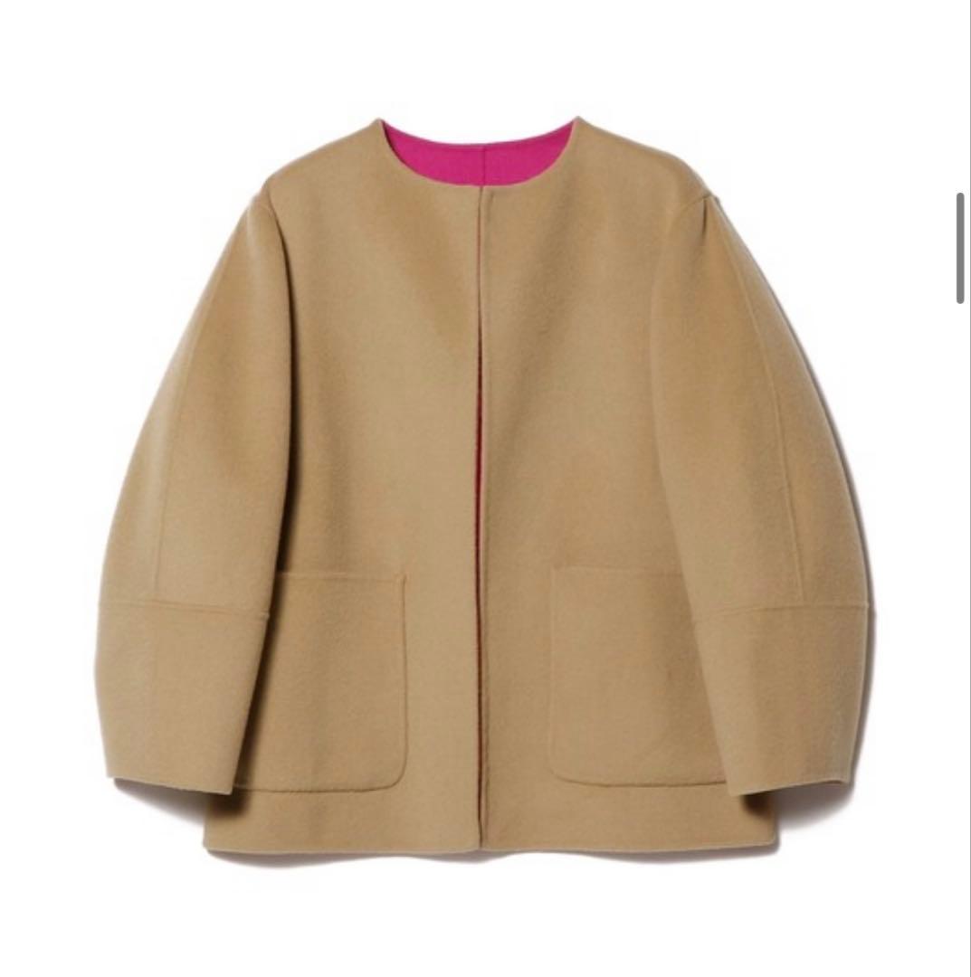 ESTNATION / バイカラーリバーノーカラーコート