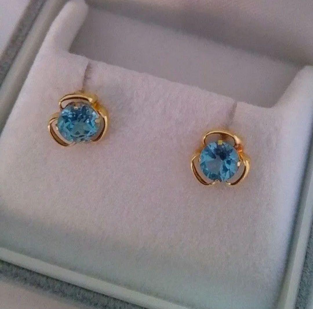 K18YG ブルートパーズ ピアス