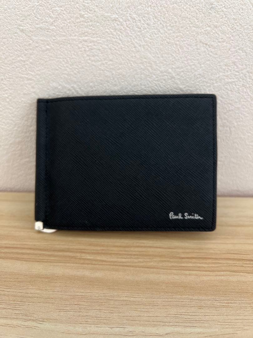 Paul Smith ブラック 二つ折り財布 ジッパー付き