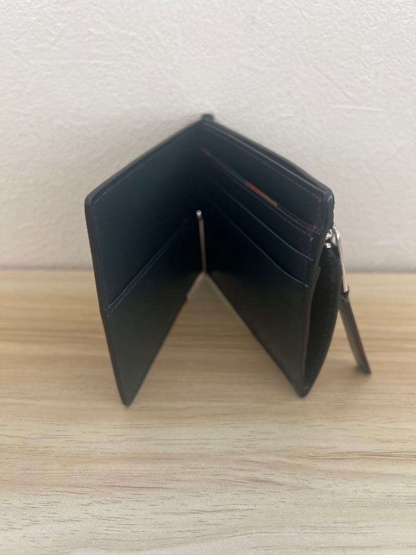 Paul Smith ブラック 二つ折り財布 ジッパー付き