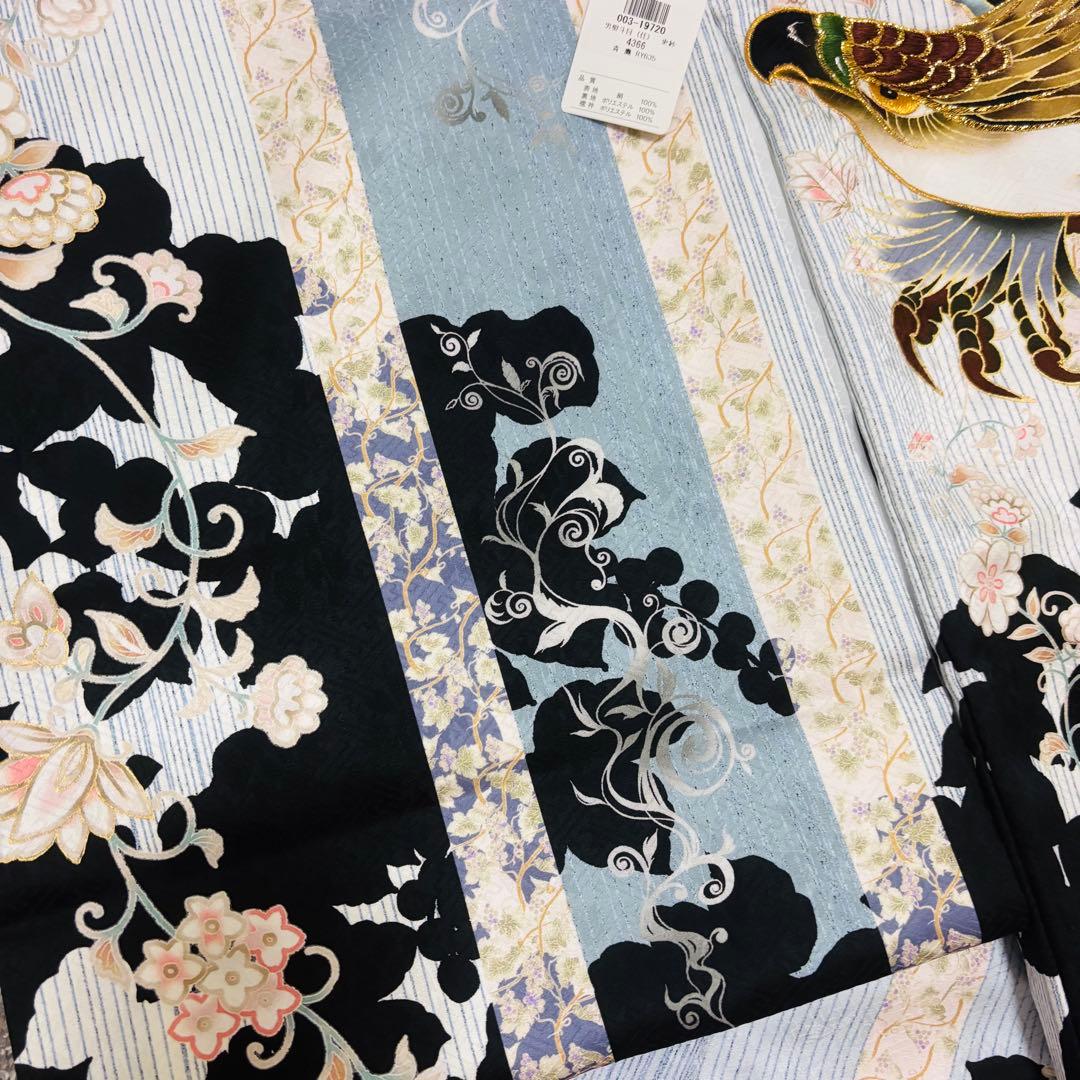 【新品/日本製】正絹 刺繍入り 高級京友禅 お宮参り 男の子 産着 襦袢付 鷹