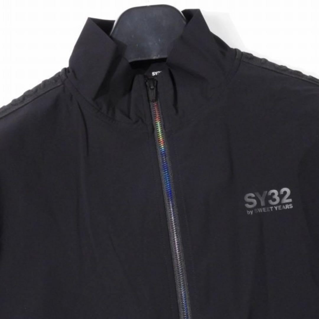 定価2.6万 SY32 イタリア ストレッチトラックジャケット 黒 ゴルフ