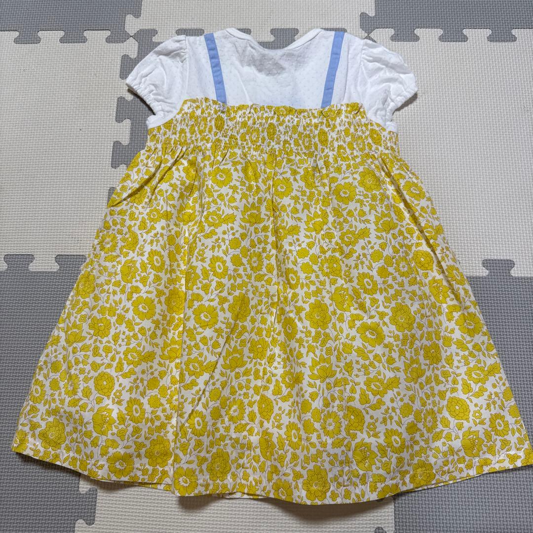 ファミリア ワンピース 100サイズ 新品タグ付き リバティ イエロー
