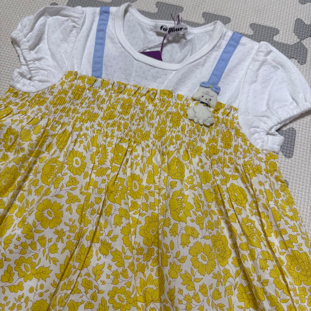 ファミリア ワンピース 100サイズ 新品タグ付き リバティ イエロー