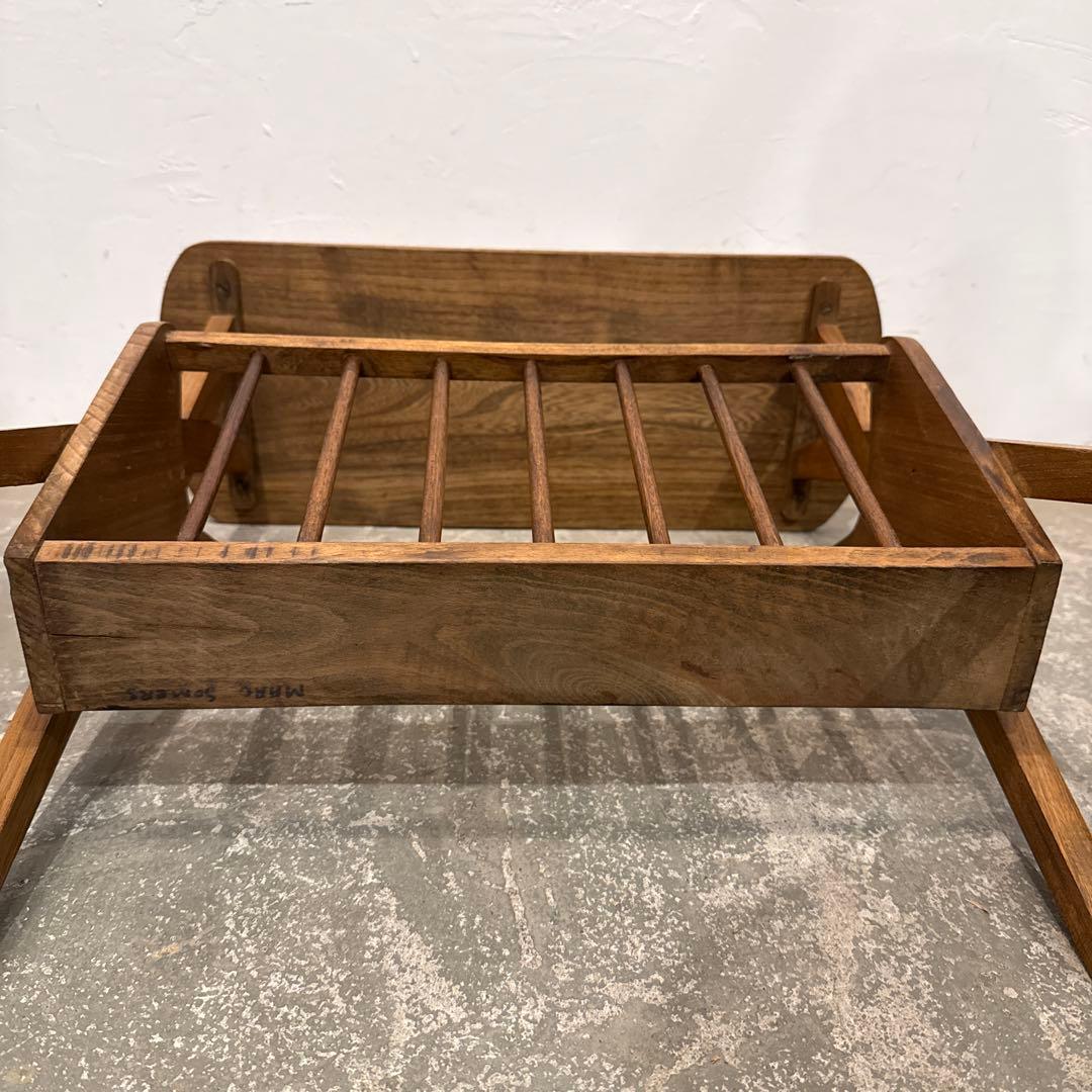 みずほヴィンテージ　木製サイドテーブル　マガジンラック付き