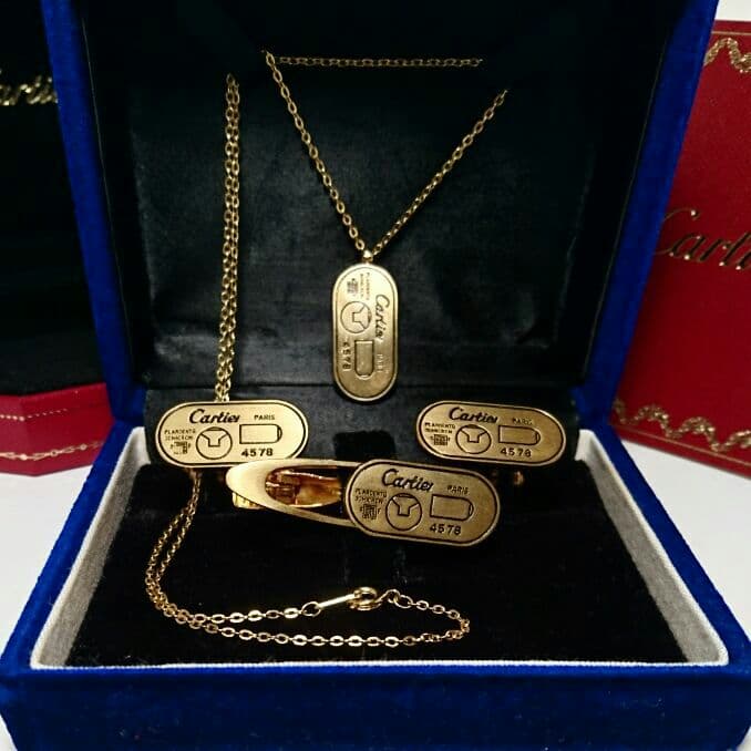 良品Cartier カルティエ ネクタイピン カフス ネックレス セット