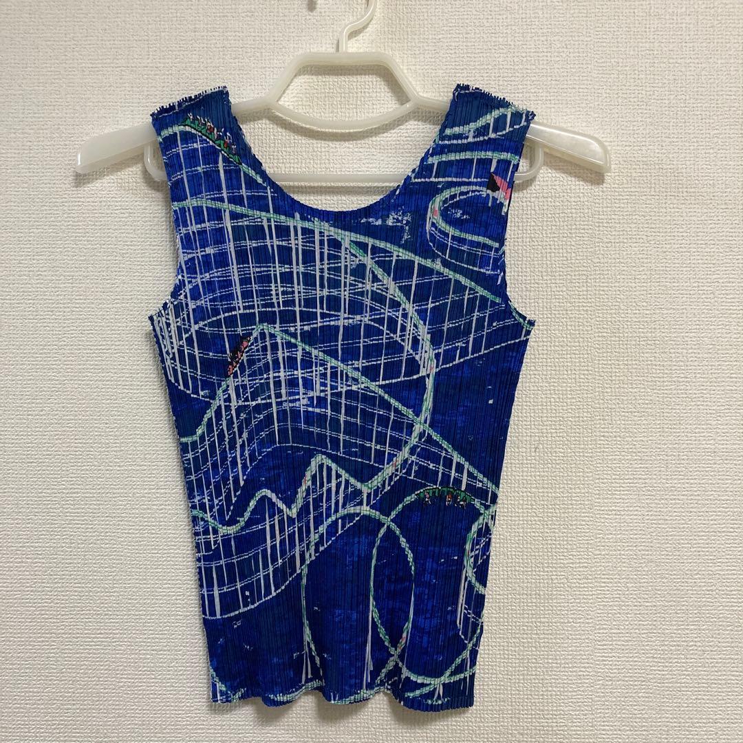 イッセイミヤケプリーツプリーズジェットコースター柄美品